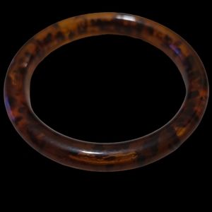 Vintage Bakelite Bangle Bracelet Dark Translucent Brown and Black L6